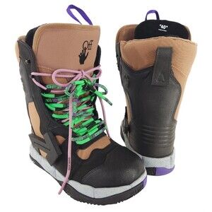 Off-White High Top Snow Sneaker Boots EU 40 US 10 Women's Black Brown Virgil